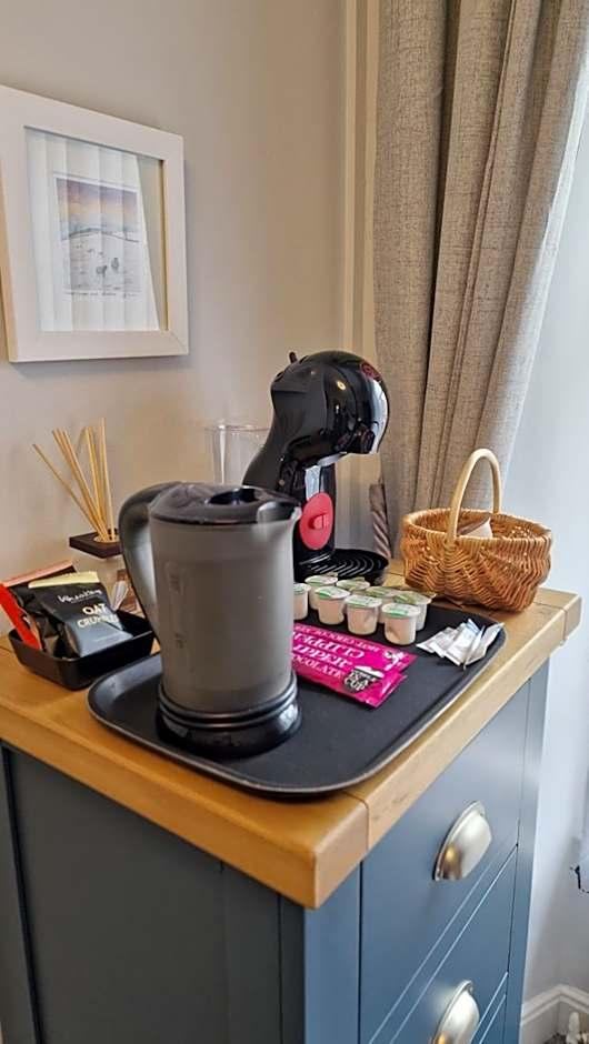 In-room tea and coffee tray with kettle
